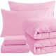 thumbnail image 1 of Juego de edredón NTBAY Twin con sábanas, 5 piezas, microfibra rosa, 1 of 9