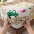 thumbnail image 3 of Full Size Fitted Sheet Set - Cars Buses 3 Piece Bedding Sets 16" Deep Pocket Fitted Sheet with 2 Pillowcases, Cartoon Brown City Street Map Traffic Educational Brushed Microfiber Hotel Bed Sheets, 3 of 9