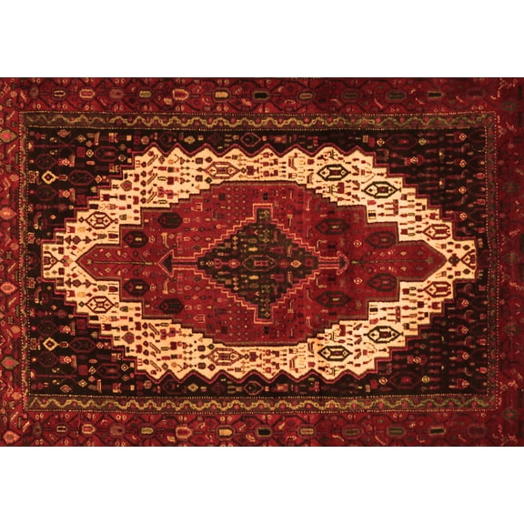 Ahgly Company Indoor Rectangle Persian Orange Traditional Area Rugs, 5' x 7'