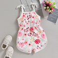 thumbnail image 2 of Gunia Baby Girl Rompers,Jumpsuit Flower Print Sleeveless Sling Tie Up Shorts Kids Clothes Breathable Summer Overalls For Girl,2-3 Years, 2 of 7