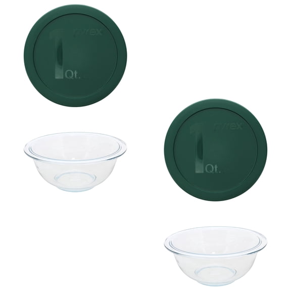 Pyrex 322 Thyme Green 1-Qt Bowl Set (2-Pack)