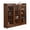 Walnut, variant on Pemberly Row Contemporary Mission Oak 3 Door Display Bookcase in Cherry