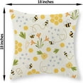 thumbnail image 6 of Summer Bee Pillow Covers 18x18 Inch Set of 2, Yellow Honey Bee Decorations Throw Pillows Spring Outdoor Pillowcase Linen Bee Kind Floral Decor Farmhouse Summer Cushion Case for Couch Home Sofa, 6 of 6