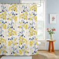 thumbnail image 4 of Shower Curtains for Bathroom, Yellow Blue Spring Floral Waterproof Fabric Shower Curtain, Summer Botanical Farmhouse Decorative Bathroom Curtain for Bathtub, 66"x72", No Hooks Included, 4 of 9