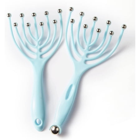 Scalp Massager Protable Hand Held SPA Head Massager for Deep Relaxation & Stress Reduction Suitable for Home, Office and Travel Use(2-Pack) Blue+ Blue