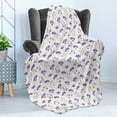 thumbnail image 4 of Nature Art Soft Flannel Fleece Throw Blanket, Various Berries Image Botanical Purple and Green Pods on Plain Background, Cozy Plush for Indoor and Outdoor Use, 60" x 80", Multicolor, by Ambesonne, 4 of 5