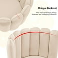 thumbnail image 6 of CRXX Living Room Barrel Accent Chair, Modern Velvet Kitchen Dining Chair, Vanity Chair with Metal Leg, Scalloped Silhouette, Cozy and Soft Padded, Armless Leisure Makeup Chair for Bedroom, Cream, 6 of 9