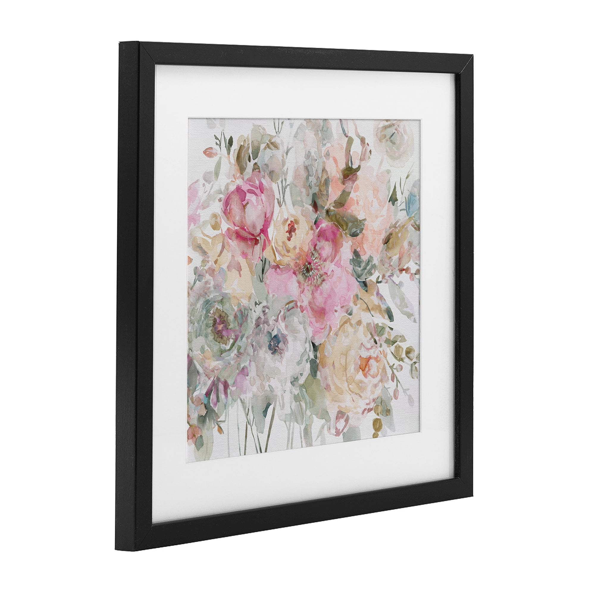 Stupell Industries Romantic Pastel Petals Black Framed Print Under Glass, design by Carol Robinson