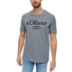 thumbnail image 2 of s.Oliver Camiseta hombre - Basic, estampado logo, cuello redondo, algodón Gris claro L (Large), 2 of 5