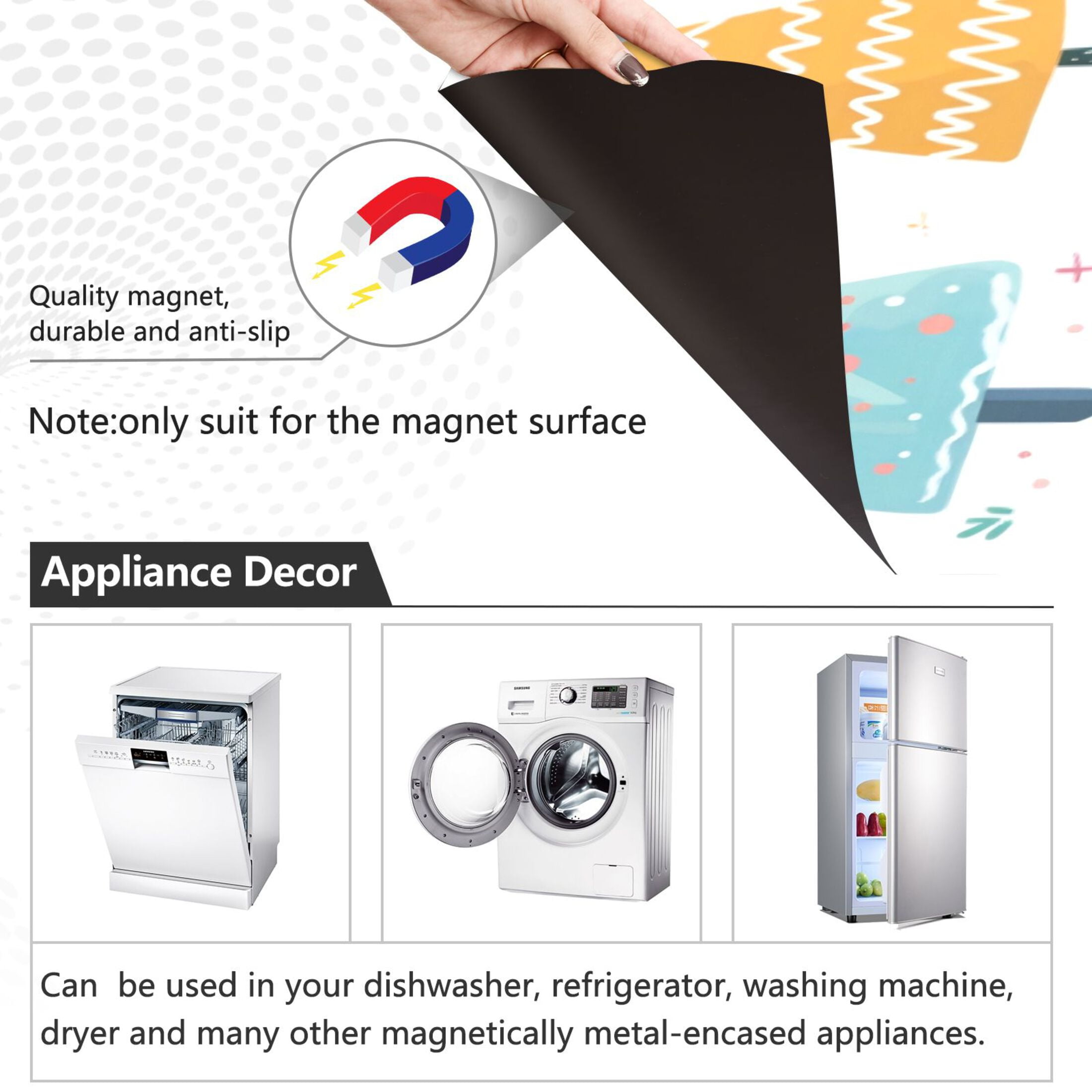 Dishwasher Magnetic Sticker 23x26 Inch Refrigerator Magnetic Sticker Washing Machine Magnetic Sticker Kitchen Panel Magnetic Sticker Home Decor Colorful Christmas Tree