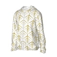 thumbnail image 2 of Balery White And Gold Geometry Men's Women's UPF 50+ Sun Protection Lightweight Hoodie Performance Long Sleeve Shirt for Fishing Running-3X-Large, 2 of 9