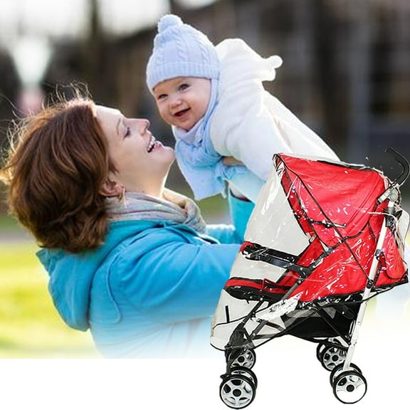 Cdar Universal Transparent Waterproof Rain Cover Wind Dust Shield for Baby Stroller
