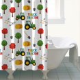 thumbnail image 4 of Cartoon Tractors Hay Bales White Pattern Shower Curtain 84"x72" ,Bathroom Decorative Shower Curtains Set with 12 Hooks,Modern Waterproof Washable Shower Curtain, 4 of 6