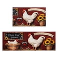 thumbnail image 1 of Rooster Chicken Kitchen Mats for Floor of 2 Farmhouse Sunflowers Kitchen Rugs Non Washable Absorbent Kitchen Runner Rugs Farm, 1 of 4