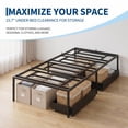 thumbnail image 5 of Heavy Duty Metal Platform Bed Frame with Underbed Storage, No Box Spring Needed, Sturdy Steel Support, Black - Twin Size - 191×99×38, 5 of 6