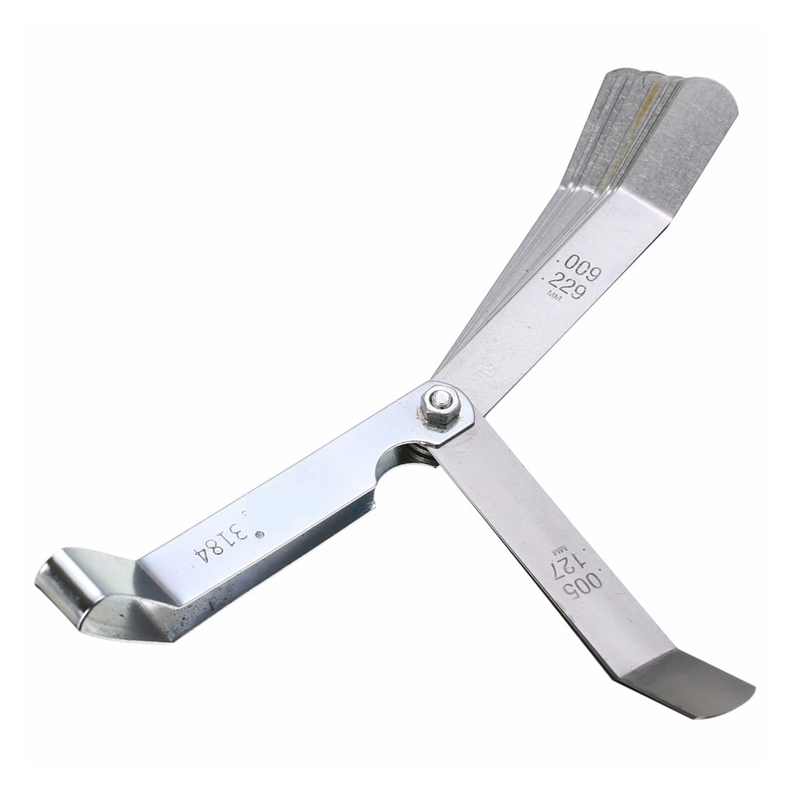 1pcs 16 Blade 0.127-0.508 Mm Stainless Steel High Strength Metric 0.127mm To 0.508mm Valve Offset Feeler Gauge Measure Tool ,Easy to Use