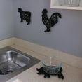 thumbnail image 4 of Zeckos Black Cast Iron Farm Animal Kitchen Trivets Set of 3, 4 of 11