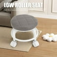 thumbnail image 3 of Tabouret de Pédicure en Cuir PU, Tabouret Roulant Bas, Tabouret de Garage avec Roues, Petit Rouleau Bas, Fauteuil Roulant Pivotant à Roue Silencieuse pour Maison Bureau Boutique, 3 of 7
