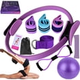 thumbnail image 1 of Equipo de Pilates para Entrenamiento en Casa - 11 Piezas Pilates Kit con Pelota de Yoga 25cm,Bandas de Resistencia y Aro de Pilates -Ideal para Pilates en Casa,Yoga y Ejercicio en Hogar,Morado, 1 of 2