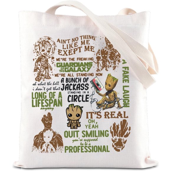 shiyou-Groot Cartoon Merch Groot Lover Inspired Gift Groot Hero Handbag Groot Inspire Tote Bag Groot Character Lover Gift