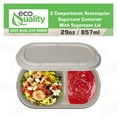 thumbnail image 4 of 29oz Disposable Bowls with Fiber Lids - 2 Compartment Rectangular Compostable Sugarcane Biodegradable Paper Bowls Eco-Friendly Take Out Food Storage Containers, Microwave Safe, Meal Prep (400 PACK), 4 of 8