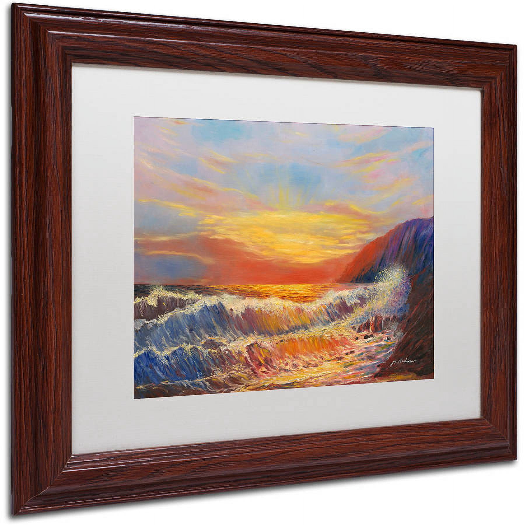 Trademark Fine Art "Hawaiian Sunset" Canvas Art by Manor Shadian, White Matte, Wood Frame