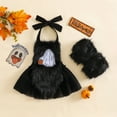thumbnail image 2 of Jkety Baby Girl Clothes My First Halloween Baby Girl Outfit Little Pumpkin Short Sleeve Romper Jumpsuit Girl Outfits Clothes(Black,12-18 Months), 2 of 3