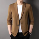 thumbnail image 1 of Traje de verano de seda de hielo de estilo occidental para hombre, ropa informal ultrafina para protección solar, chaqueta ligera de una sola pieza para primavera y otoño, 1 of 5