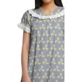 thumbnail image 2 of Moomaya Printed Short Sleeve Nightdress For Women Cotton Sleepwear Gown, 2 of 5