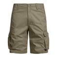 thumbnail image 2 of LMOIPLI Mens Cargo Cotton Shorts Durable Workwear Stretch Waist Outdoor Utility Pockets Casual Summer Hiking Shorts Yellow L, 2 of 5