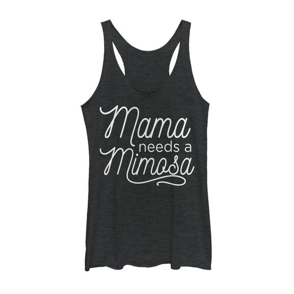 Women's CHIN UP Mama Needs a Mimosa Racerback Tank Top Black Heather 2X Large