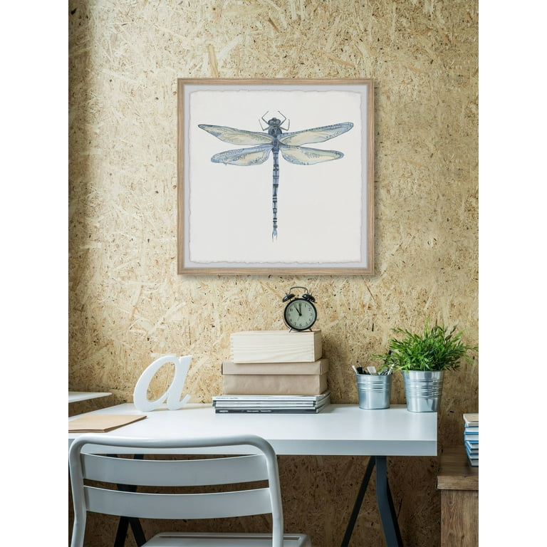 Marmont Hill Mh-julinsc-63-wfpfl-12 Blue 12 inch x 12 inch Blue Dragonfly Rows II Framed Giclee