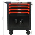 thumbnail image 3 of Trilenars 4-Drawer Rolling Tool Cart with Wheels,Metal Tool Storage Cabinets ,Large Capacity Heavy-Duty Secure Locking System Smooth Drawer Operation Tool Organizer Box,Black, 3 of 6