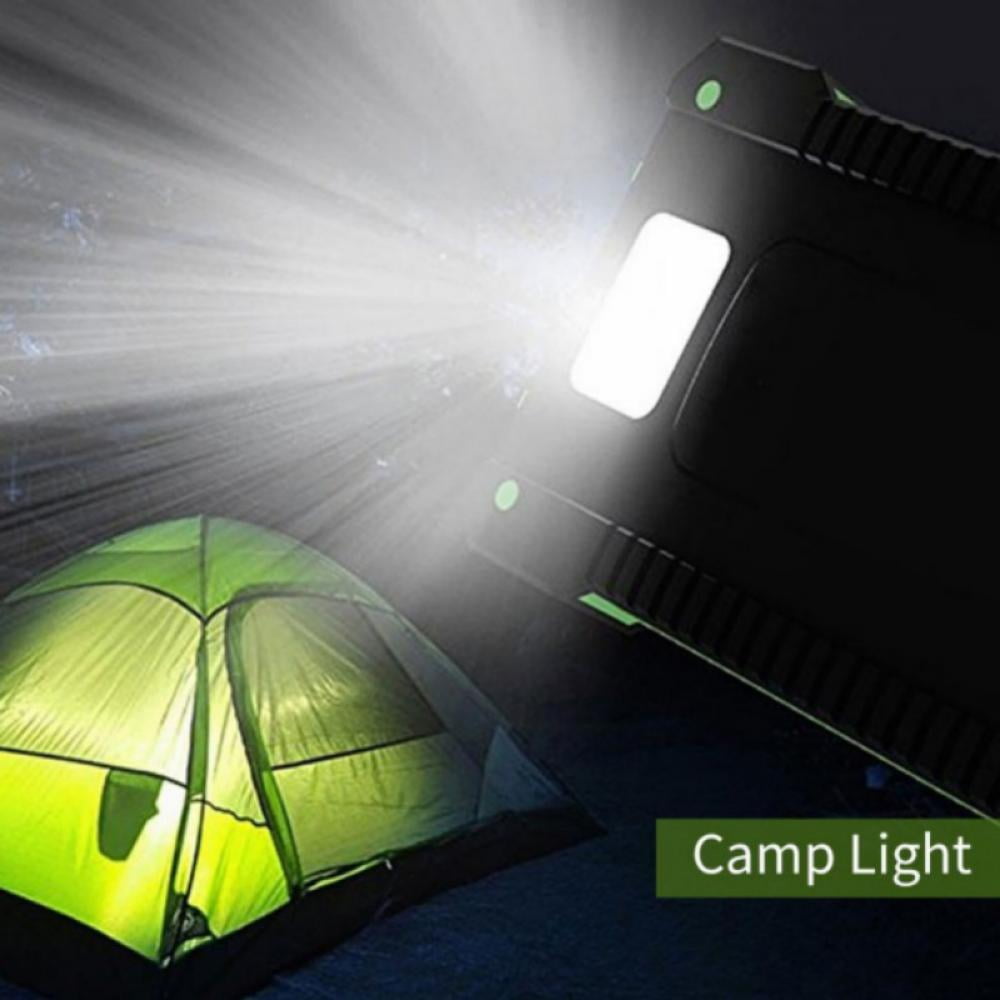 50000mAh Solar Power Bank Dual USB Portable Battery Charger with LED Light for Phone, Pad, Android Green