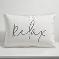 thumbnail image 3 of Creative Products Relax Thin Script White and Grey 14x20 Indoor / Outdoor Pillow, 3 of 7