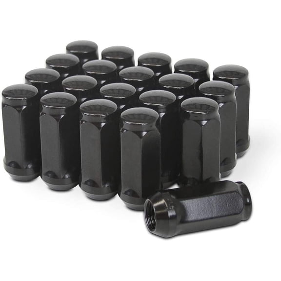 CWA 20 Black Bulge Acorn Lug Nuts 2" Inch 1/2x20 Compatible with Ford Explorer Edge Flex Ranger 1/2