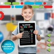 Discovery Kids Neon Glow Drawing Easel w/Color Markers, Built-in Kickstand/Wall Mount, Choose from 6 Light Modes, Easy to Clean/Washable, Wide Screen, Flat Storage, Great for Children, Multicolor