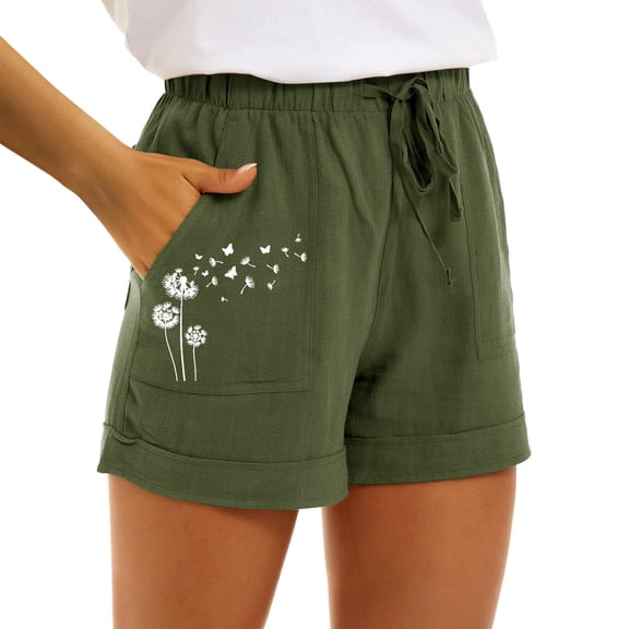 JJHGVB Womens Linen Shorts Women Linen Shorts Resort Wear for Women 2026 Wide Leg Shorts for Women Beach Boho Pants Womens Long Shorts Pedal Pushers for Women High Waisted Wide Leg Army Green L