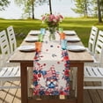 thumbnail image 4 of Table Runners 72 Inches Long Dress Scarves, Independence Day Farmhouse Kitchen Table Runner, Coffee Tablerunners, Patriotic Gnomes USA Flag Flowers Retro 14x72 Inch, 4 of 9