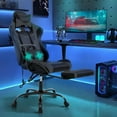 thumbnail image 2 of NiamVelo Massage Gaming Chair with Footrest, High Back Gamer Chair Ergonomic Game Chair PU Leather Racing Office Chair Adjustable Computer Chair w/Headrest Armrest & Lumbar Support，Grey, 2 of 9