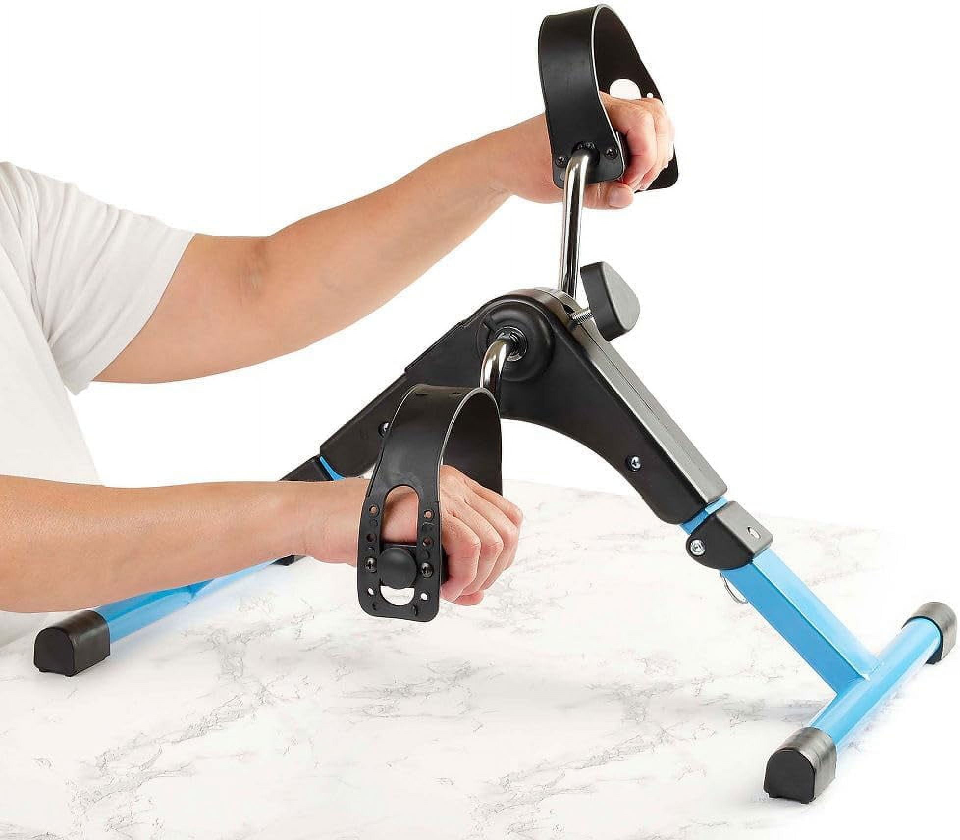 HomeTrack Folding Exercise Bike Pedal Exerciser Portable Desk Bike with LCD Display for Arms and Legs Workout