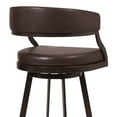 thumbnail image 4 of Ava 26 Inch Swivel Counter Stool, Curved, Faux Leather, Auburn Brown - Saltoro Sherpi, 4 of 5