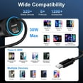 thumbnail image 7 of FiveBox 60W USB C Car Charger Cigarette Lighter Adapter with 3.3 ft Cable, Black, 7 of 7