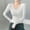 White(New), variant on PNTUTB Women's Long Sleeve V-neck Pullover Solid Color Comfortable Shirt Soft Basic Tees Blouses