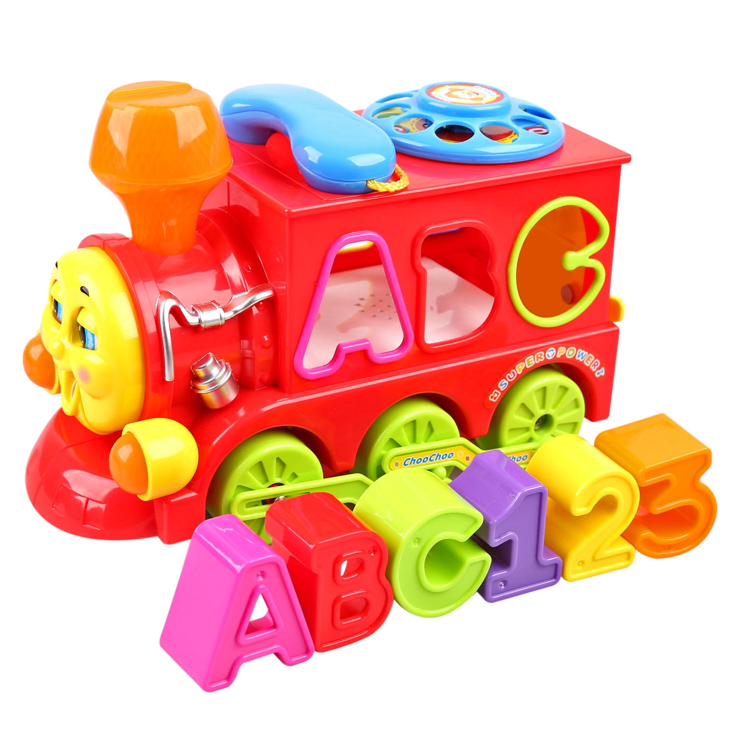 URBAN KIT Bump & Go Educational Train with ABC and 123 Blocks Toy