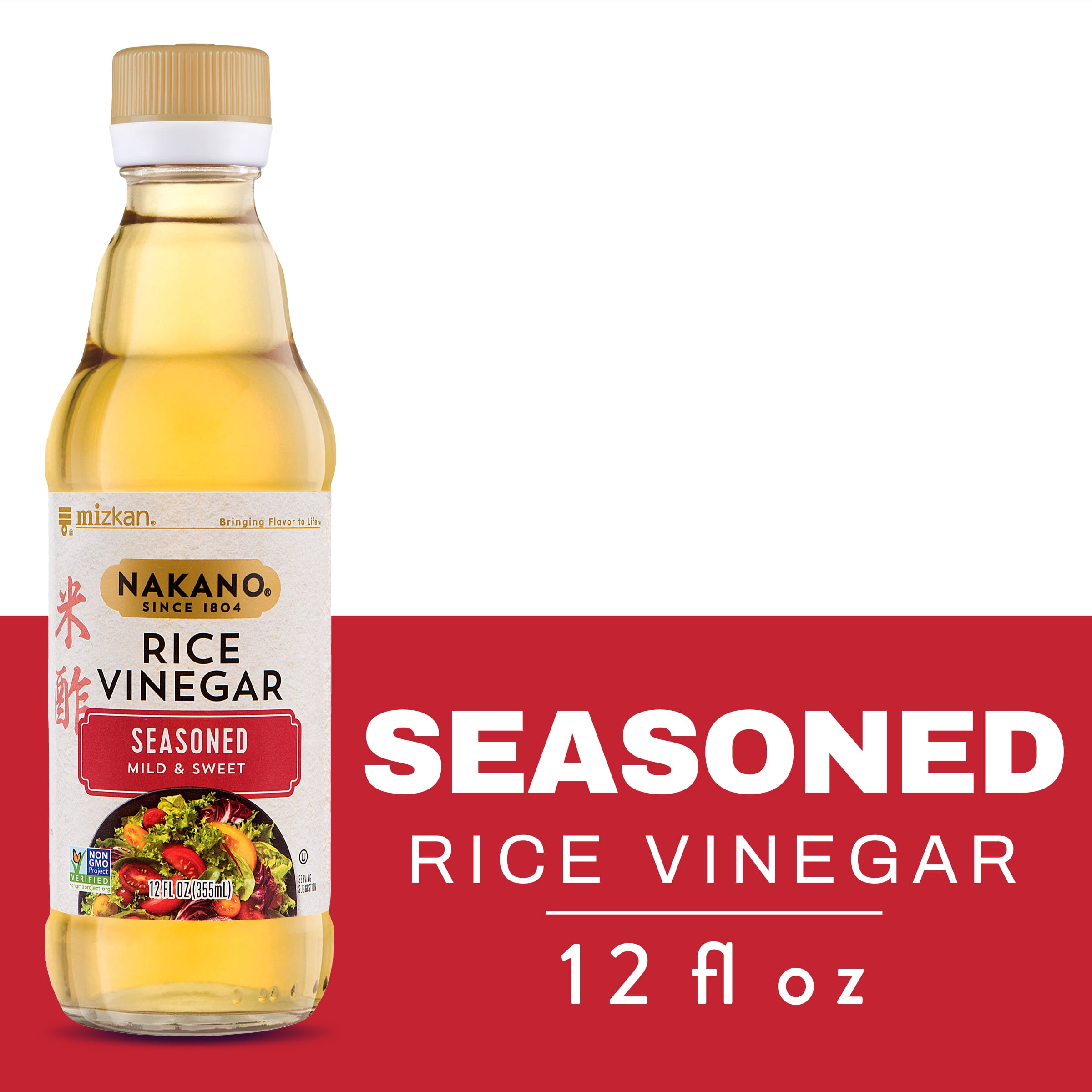 Nakano Seasoned Rice Vinegar, Seasoned Vinegar with a Sweet and Mild Flavor for Sauteing, Baking and Marinades, 12 FL OZ