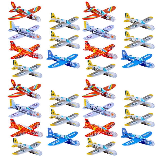 RENACLIPY 36Pcs Hand Throwing Foam Glider Plane Assorted Colors Lightweight and Fun Flying Airplane