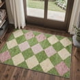thumbnail image 5 of 2x6 Area Rugs for Hallway Machine Washable Low Pile Runner with Non Slip Backing, Indoor Lightweight Print Rug for Laundry Room, Bedroom, Bathroom, Argyle Pattern, Sage Green, 5 of 5