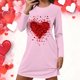 thumbnail image 1 of TaTaai Women's Valentine's Day Plus Size Printed Loungewear Set, Long Sleeve Top and Pants, Casual Sleepwear Two Piece Gift, 1 of 4