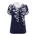 thumbnail image 6 of Plus Size T-Shirt for Women Oversized Short Sleeve V Neck Graphic Trendy Casual Loose Fit Summer Tops (4XL, Navy), 6 of 6